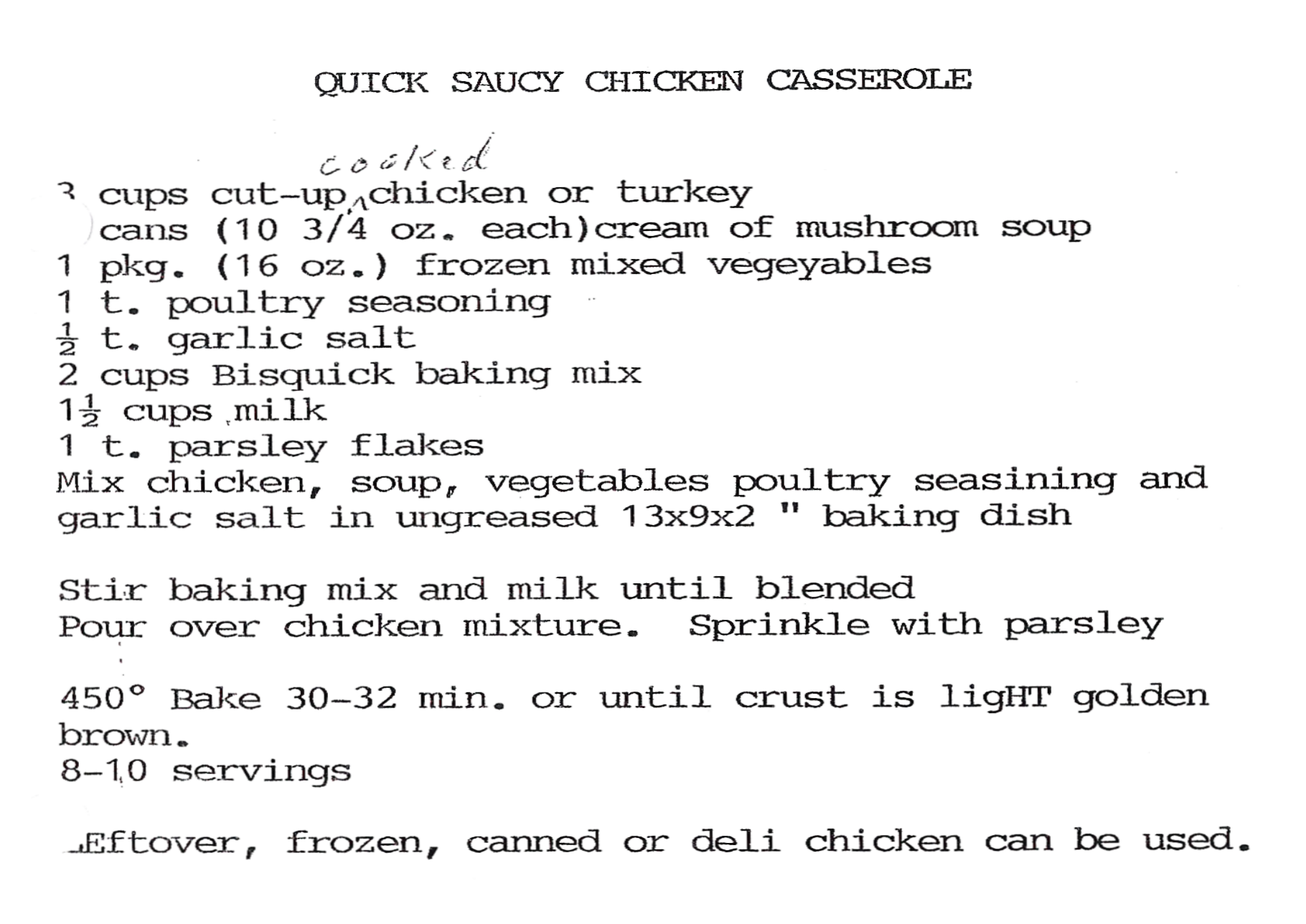 Quick Saucy Chicken Casserole Image